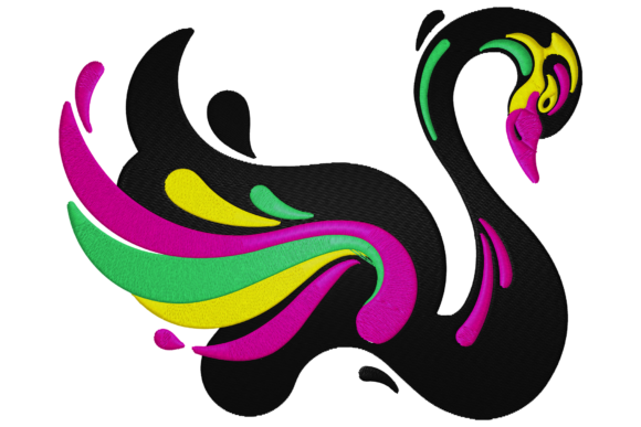 Black Swan Embroidery Design