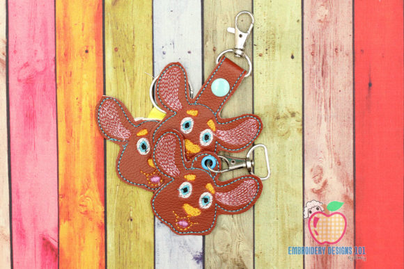Cartoon Kangaroo Head ITH KeyFob