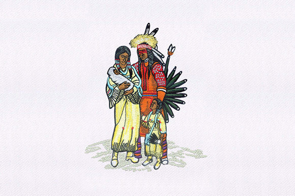Chief and Family Embroidery Design