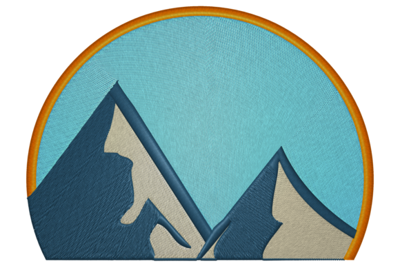 Mountain Landscape Embroidery Design