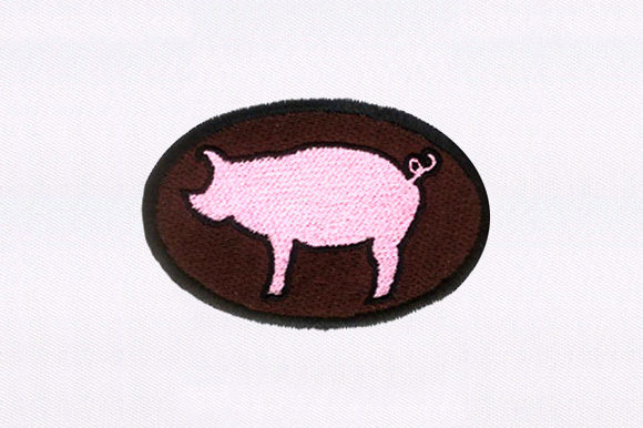 Pink Pig Design for Embroidery