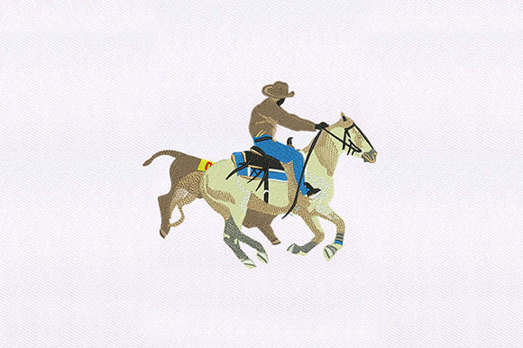 Racing Cowboy Embroidery