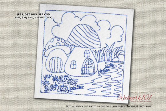 Review: River Side Mushroom House Lineart Design