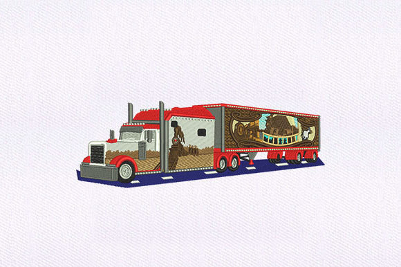 Scenery Truck: Seasonal Embroidery Design
