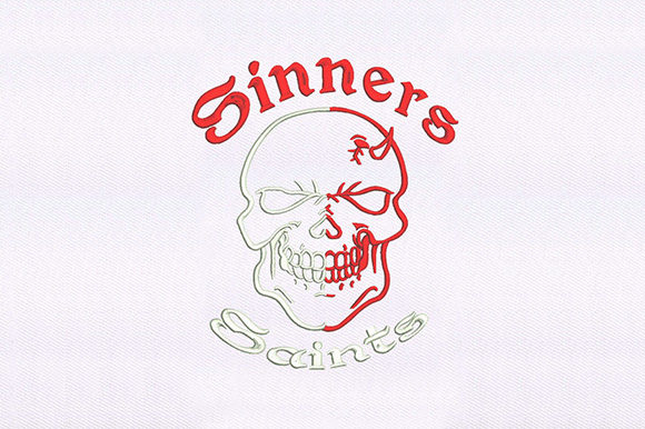 Sinners Saints Skull Embroidery