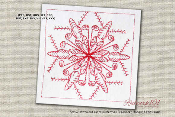 Snowflake Redwork Design Review