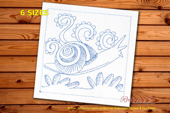 White-lipped Snail Embroidery Design